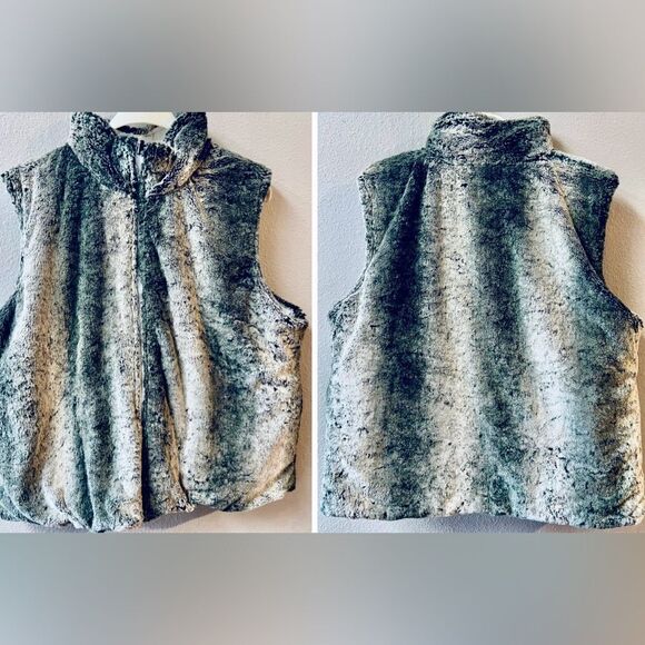 KC COLLECTIONS FAUX FUR/PUFFER REVERSABLE SKI VEST WOMENS SIZE XXL - Picture 3 of 7